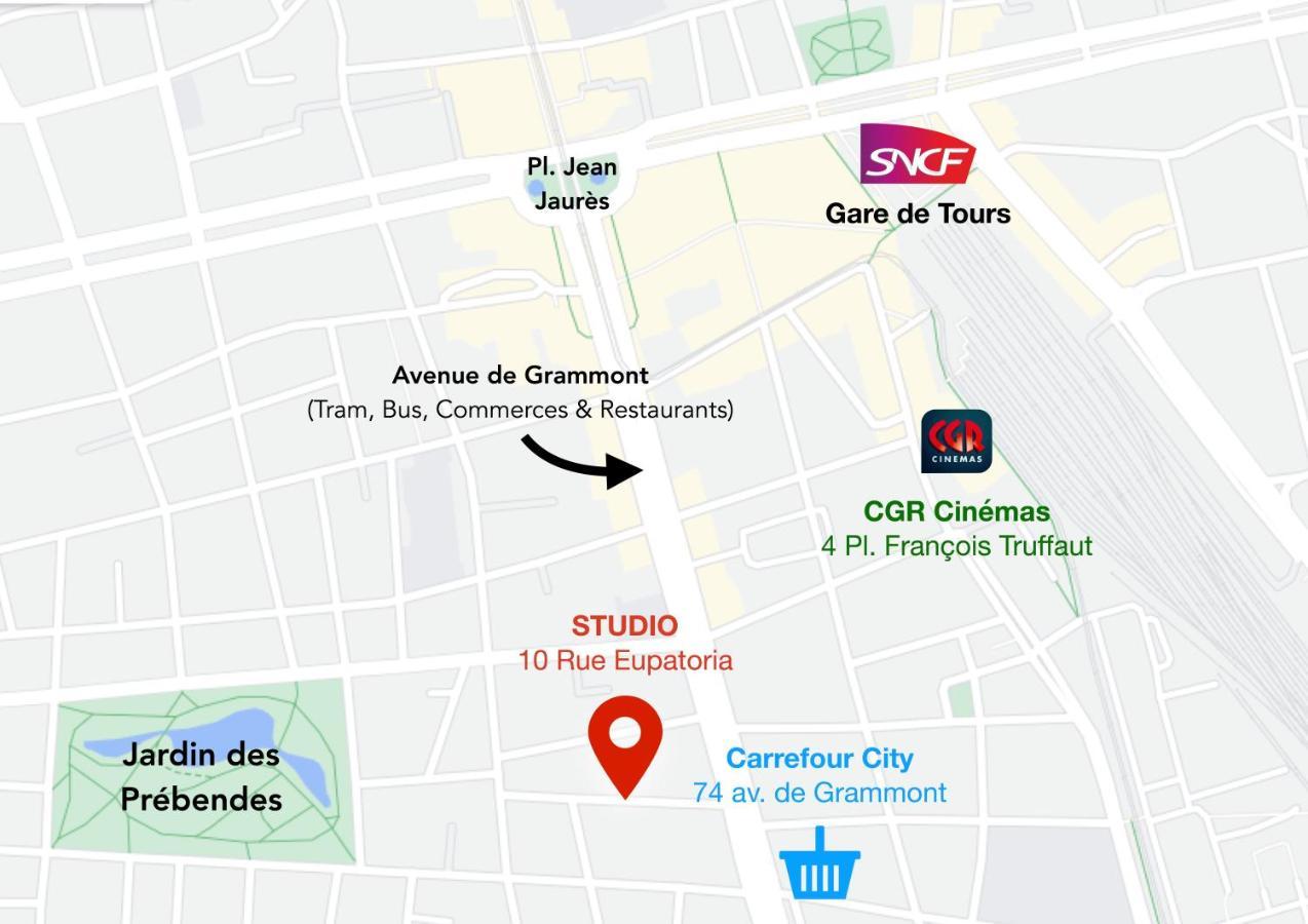 Studio Paisible Avec Jardin - Tours Centre Dış mekan fotoğraf